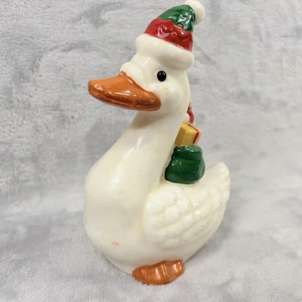 Vintage Style Christmas Goose‎ Candle Figurine Unused Holiday Decor ~6